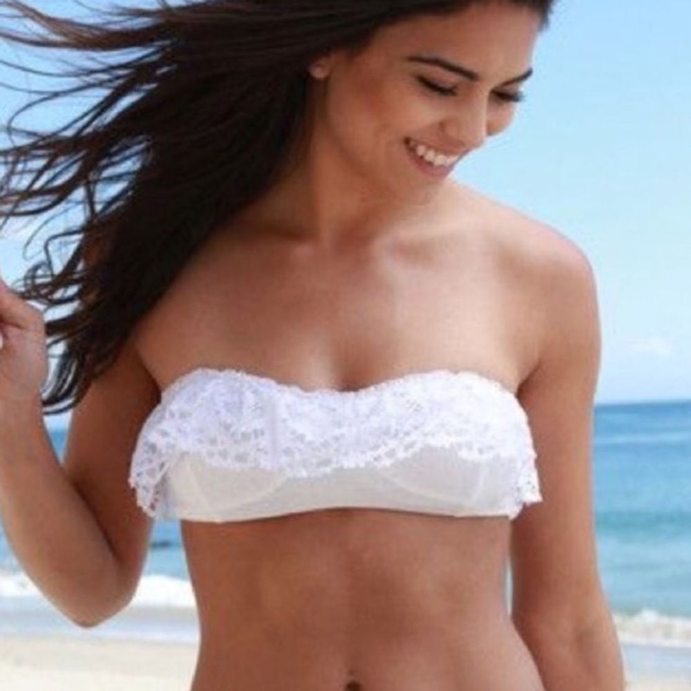 NWT new lolli swim top bandeau swim strapless